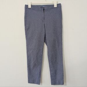 J. McLaughlin Dock Crop Pants Ankle Length Stretch Polka Dot Blue White 6